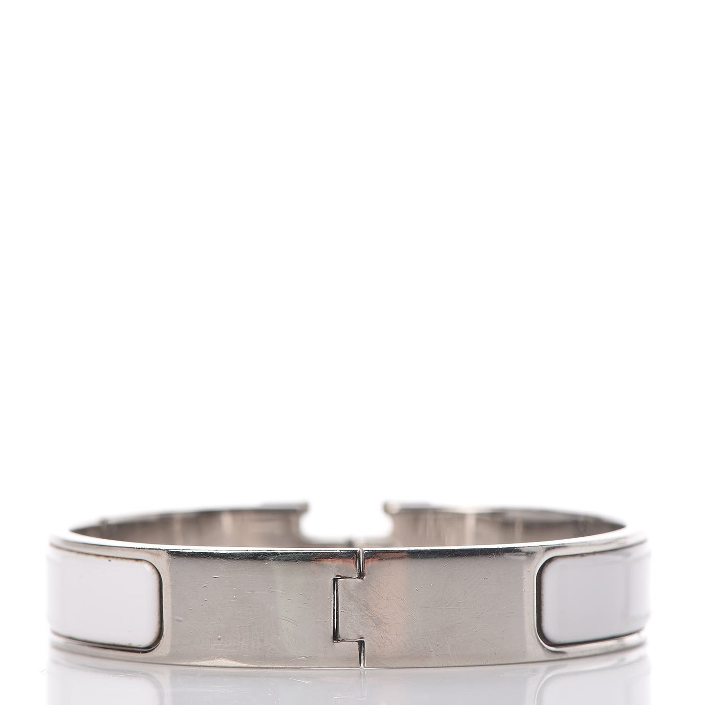 Enamel Narrow Clic Clac H Bracelet PM White