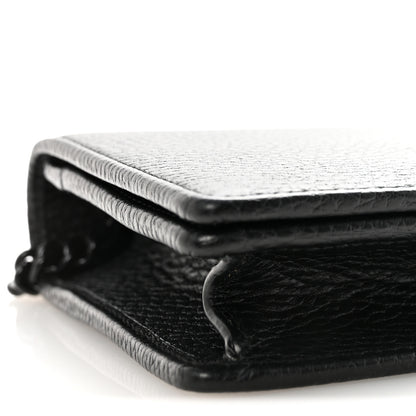 Gucci Dollar Calfskin Enamel Monochrome Mini GG Marmont Chain Wallet Black 8 of 10