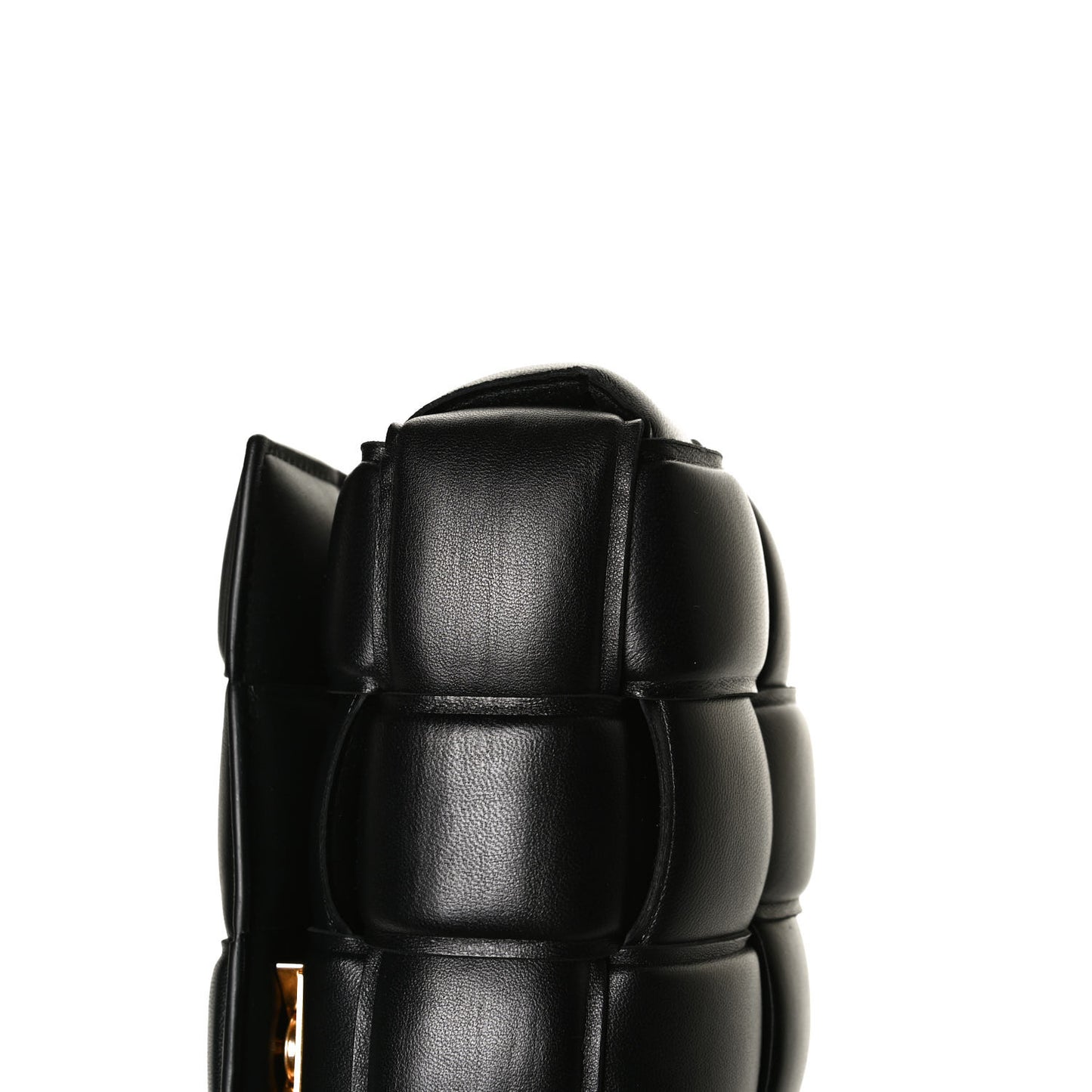Lambskin Maxi Intreccio Padded Chain Cassette Crossbody Bag Black