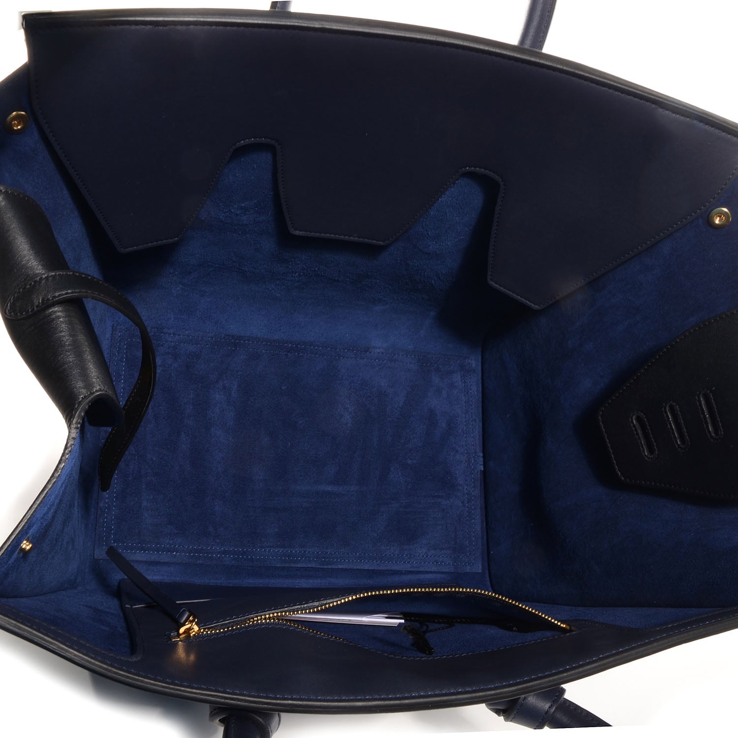 Celine Smooth Calfskin Large Bi-Color Tie Knot Tote Black Navy 6 of 9