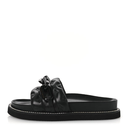 Louis Vuitton Calfskin Embossed Monogram Sunset Flat Comfort Mule 38.5 Black 1 of 11