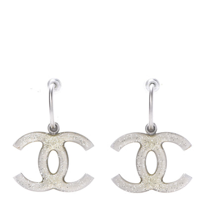 Chanel Baguette Crystal CC Dangle Earrings Silver 5 of 12