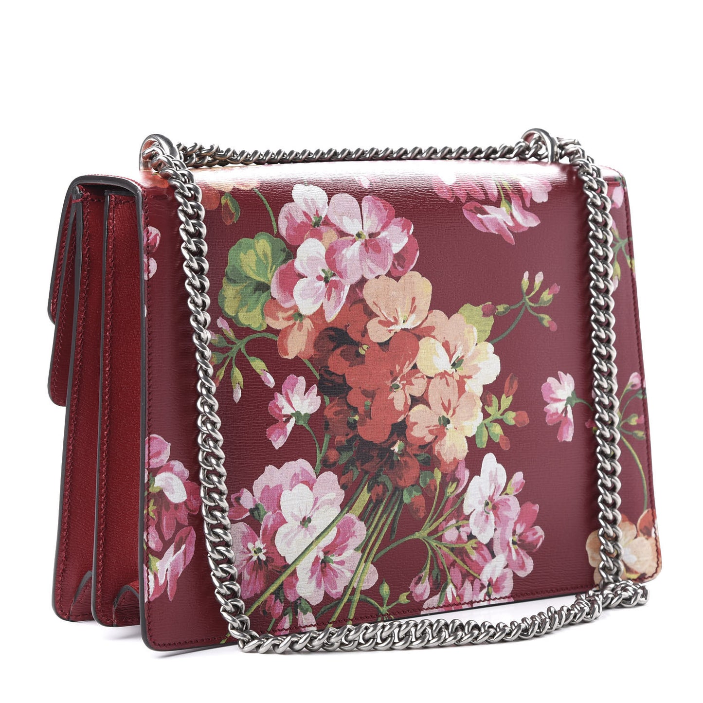 Calfskin Blooms Print Medium Dionysus Shoulder Bag Romantic Cherry Multicolor