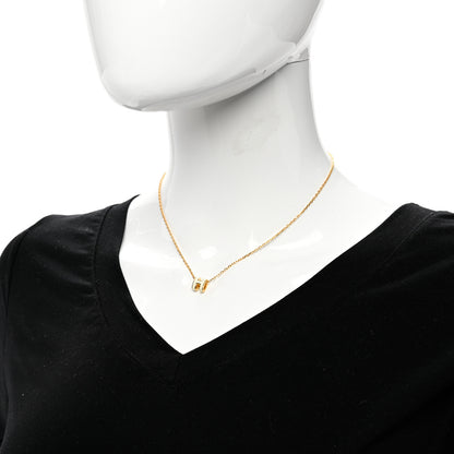 Hermes Lacquered Gold Mini Pop H Pendant Necklace White 1 of 5