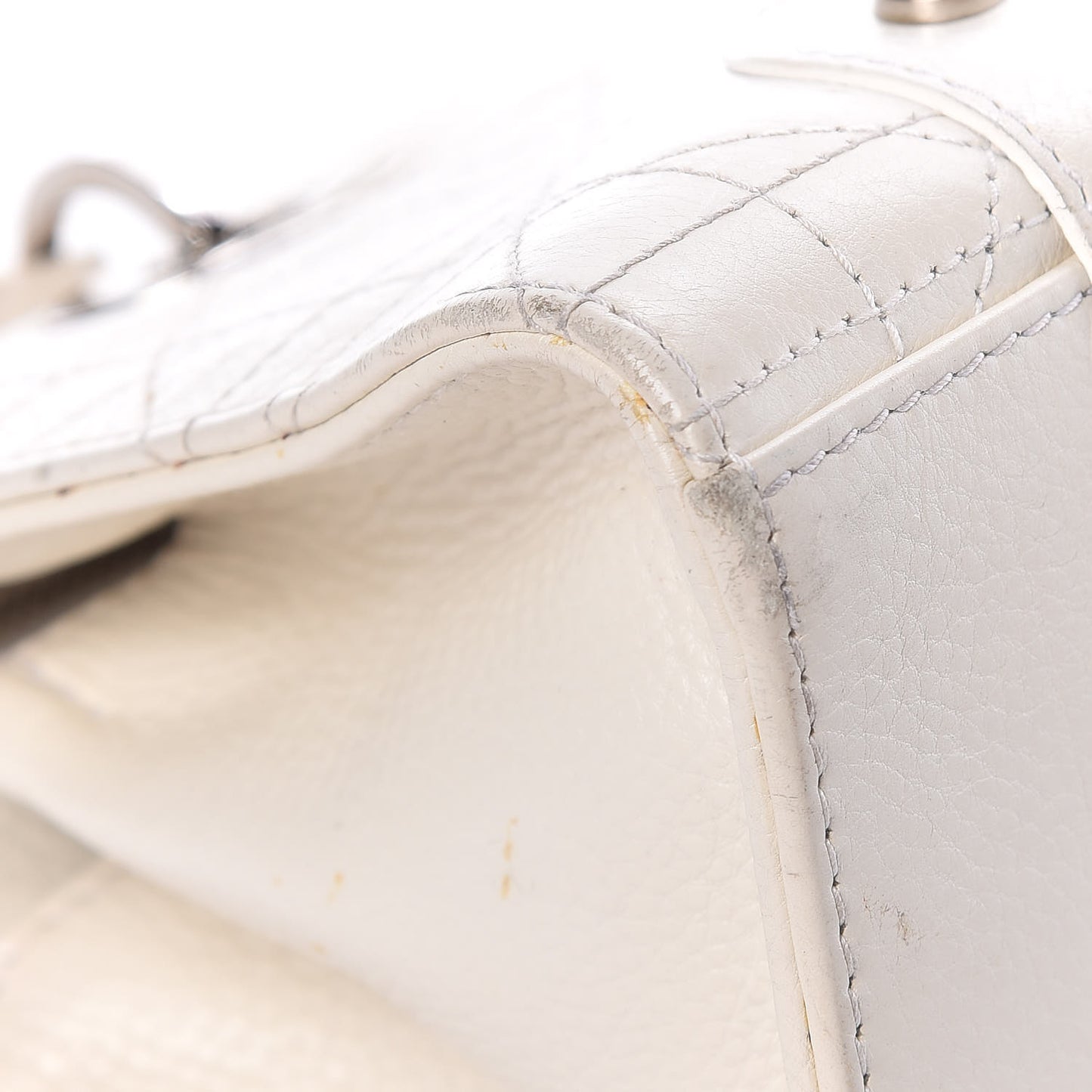 Calfskin Cannage Stitched East West Lady Dior White