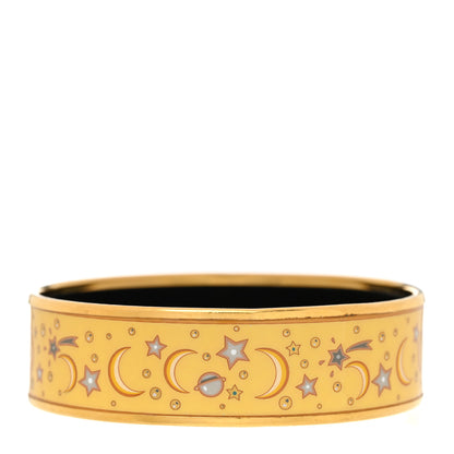 Hermes Enamel Printed Wide Moon Stars Bracelet 70 3 of 6