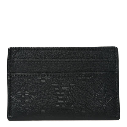 Louis Vuitton Calfskin Monogram Shadow Double Card Holder Black 1 of 7