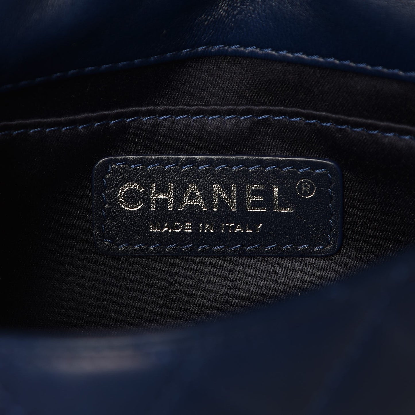Lambskin Quilted Beaded Extra Mini Flap Dark Blue