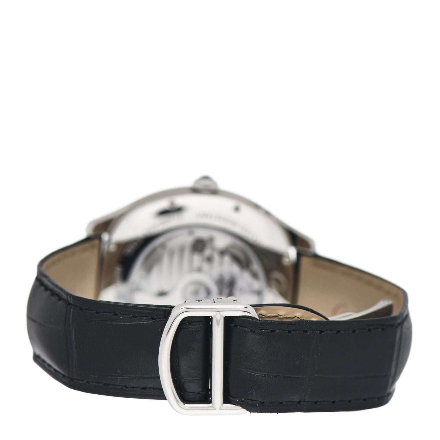 Stainless Steel Alligator 41mm Drive De Cartier Moon Phases Automatic Watch
