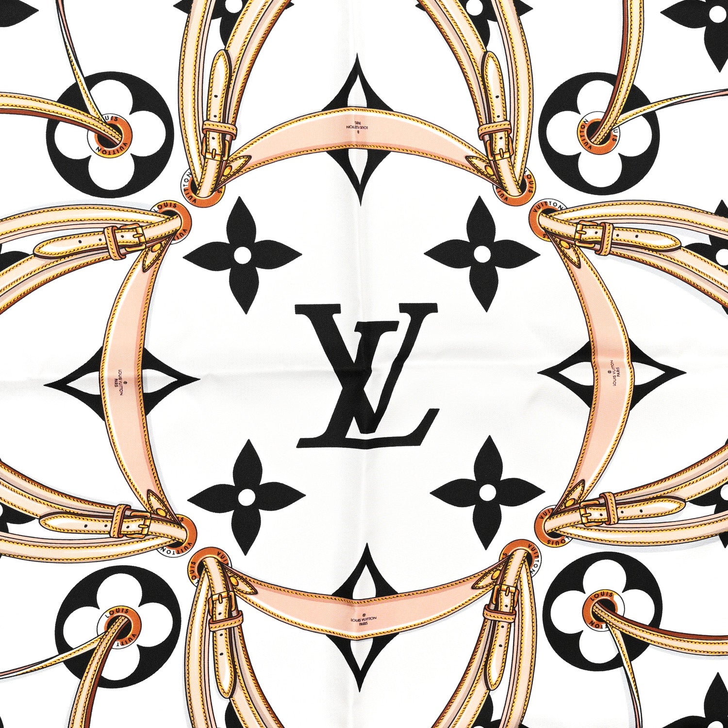 Louis Vuitton Silk Monogram Ultimate Square 90 Scarf Black 5 of 5