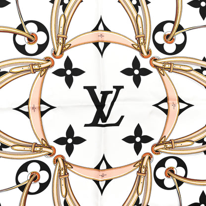 Louis Vuitton Silk Monogram Ultimate Square 90 Scarf Black 5 of 5