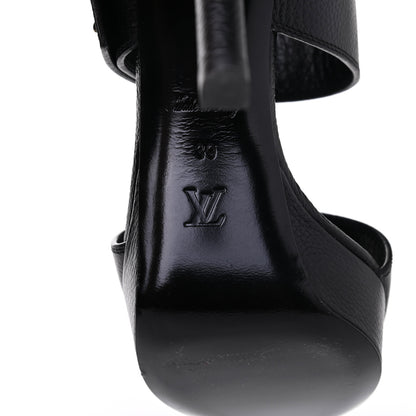 Louis Vuitton Grained Calfskin Horizon Platform Sandals 39 Black 6 of 13
