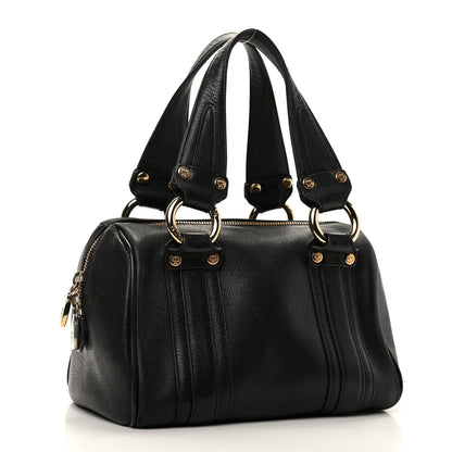 MCM Grained Calfskin Studded Boston Bag Black 3 of 9