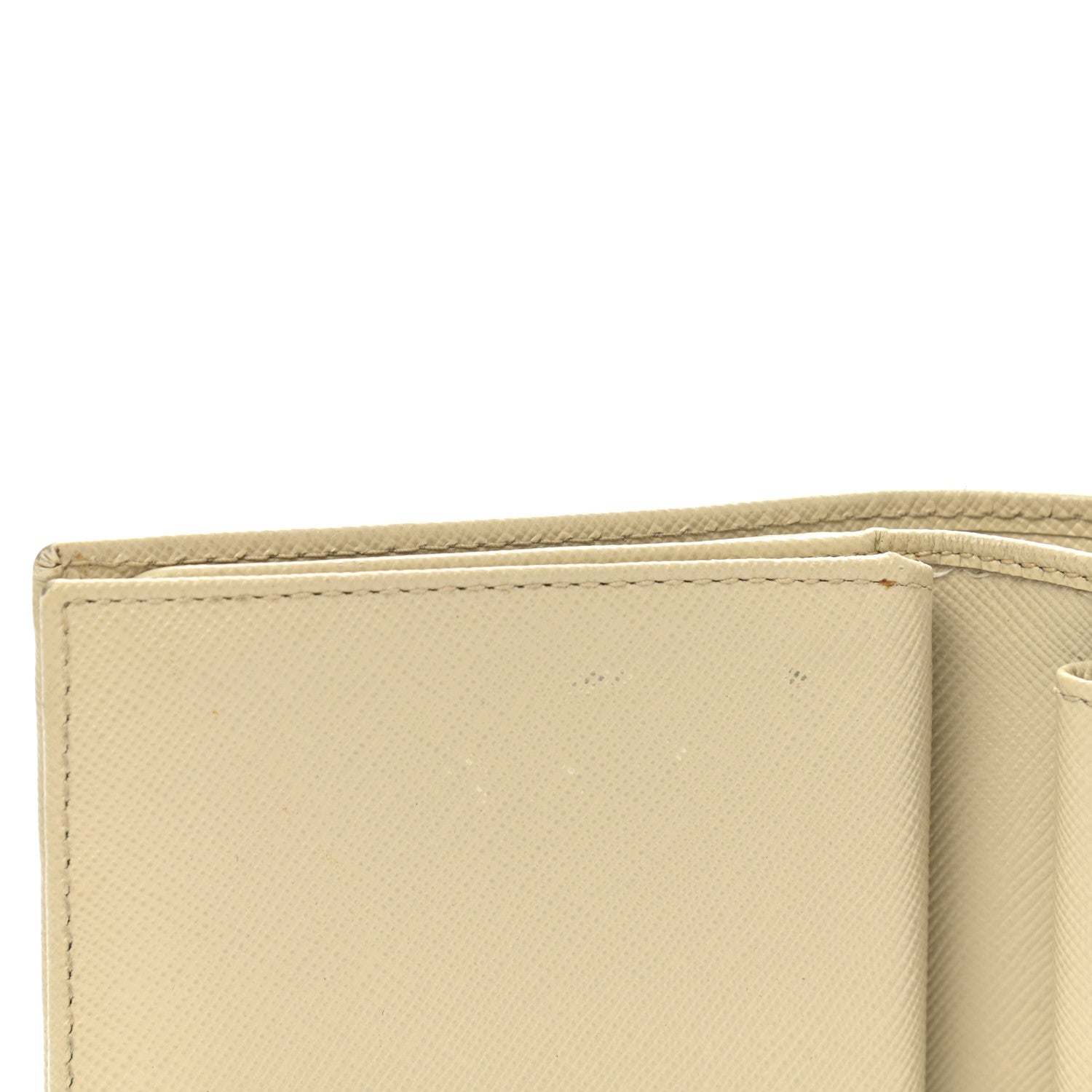 Prada Saffiano Metal Bi-Fold Wallet Cera 13 of 13