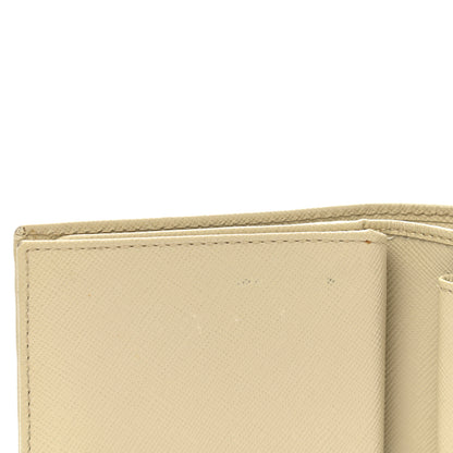 Prada Saffiano Metal Bi-Fold Wallet Cera 13 of 13