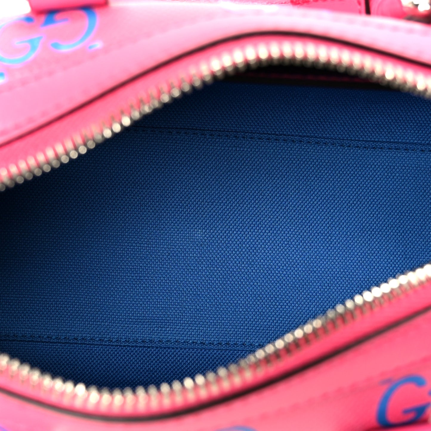 Calfskin GG Tennis Bi-Color Embossed Mini Duffle Bag Modern Fucsia Modern Blue