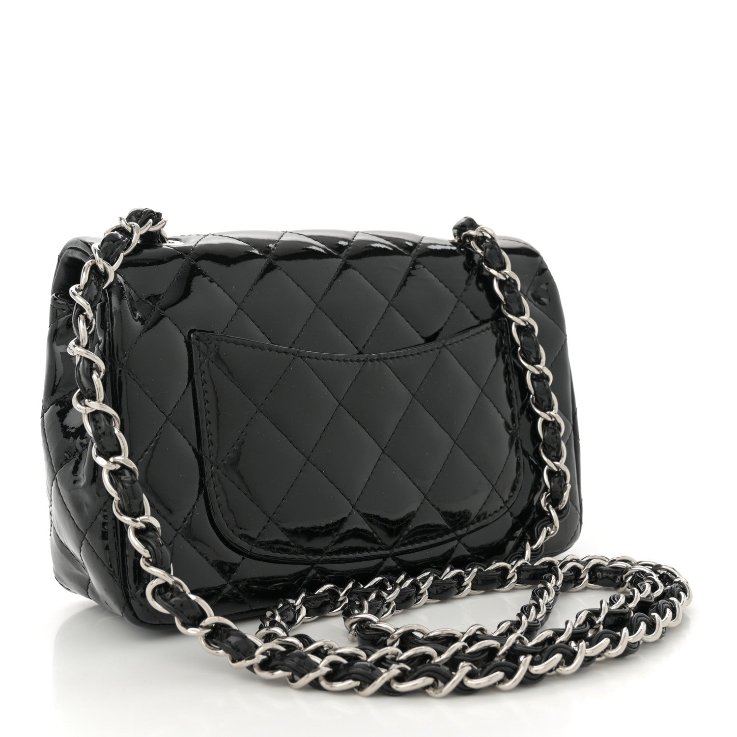 Chanel Patent Calfskin Quilted Mini Rectangular Flap Black 3 of 14