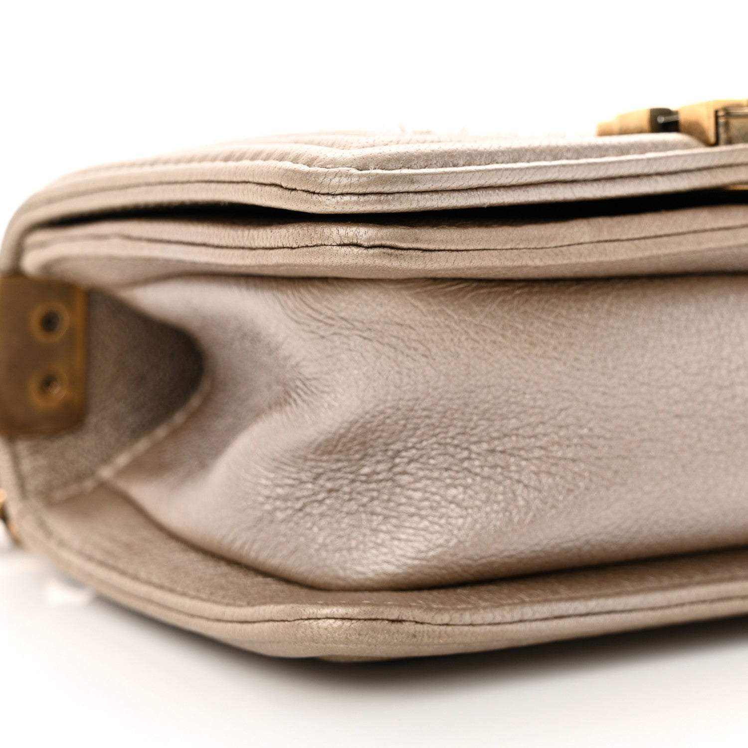 Chanel Metallic Lambskin Mini Scaled Boy Flap Gold 9 of 13