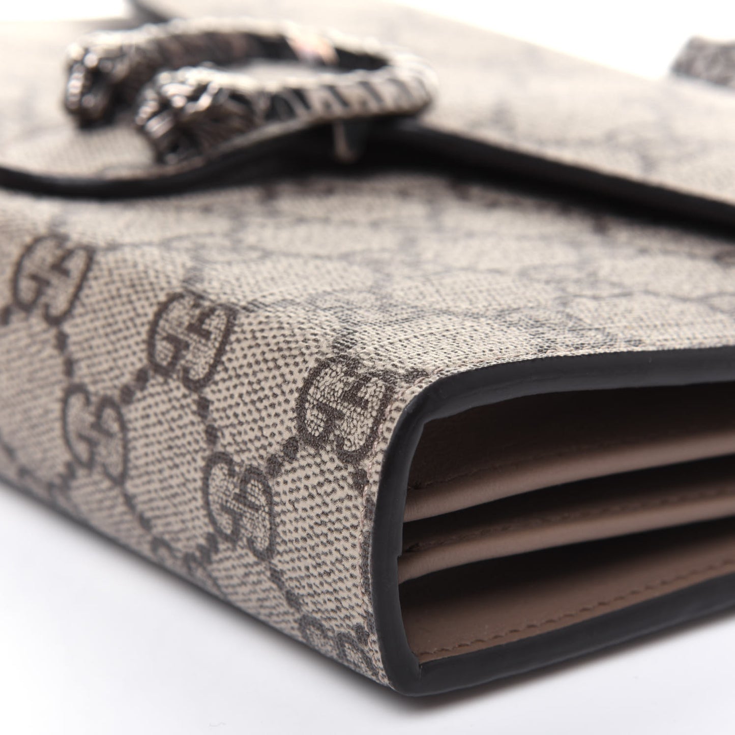 GG Supreme Monogram Mini Dionysus Chain Wallet Beige Taupe