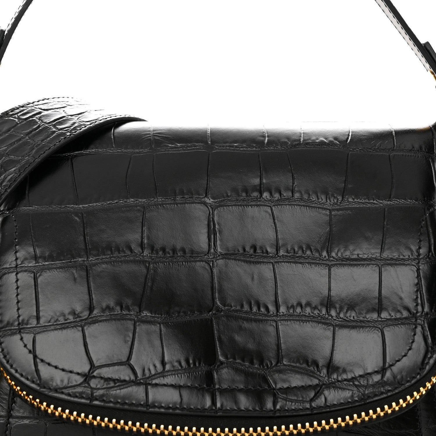 Tom Ford Calfskin Croc-Embossed Medium Jennifer Black 7 of 12