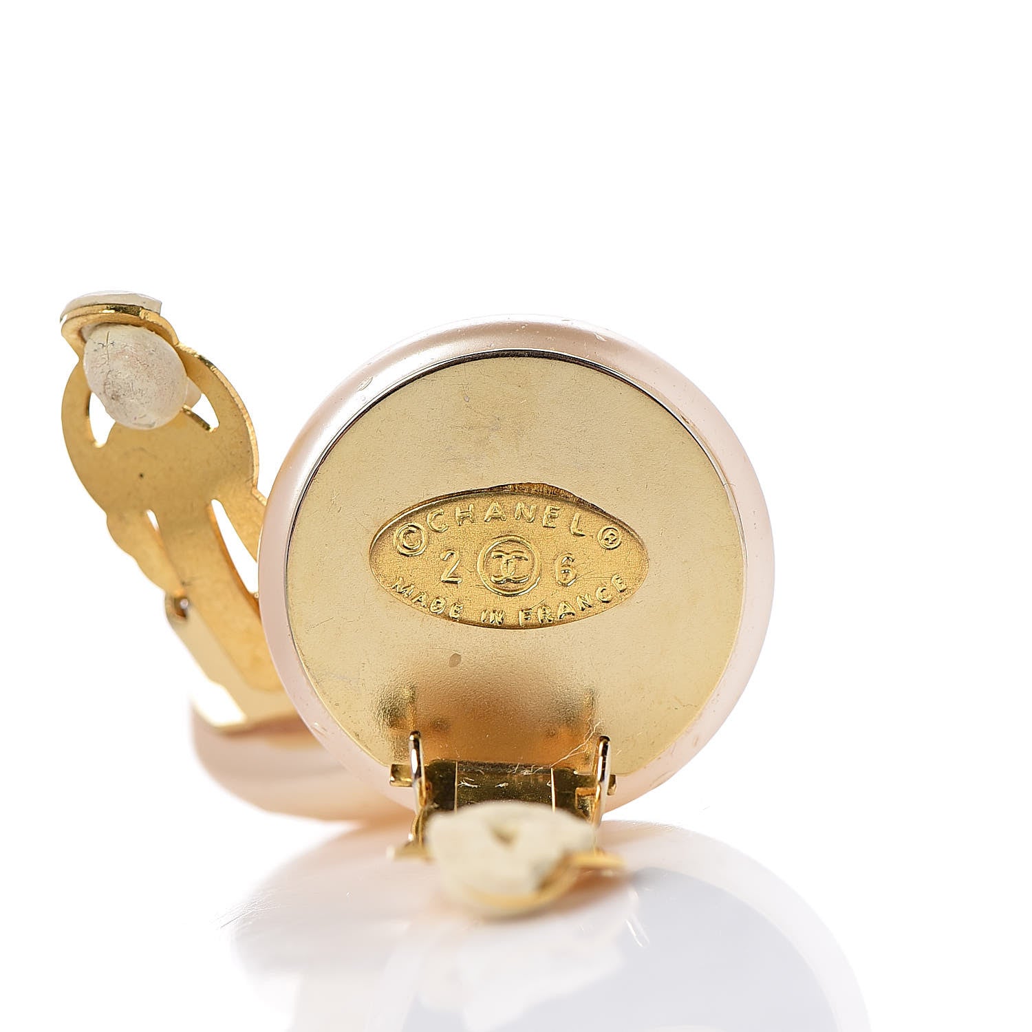 Chanel Pearl CC Clip On Earrings Gold 4 of 5
