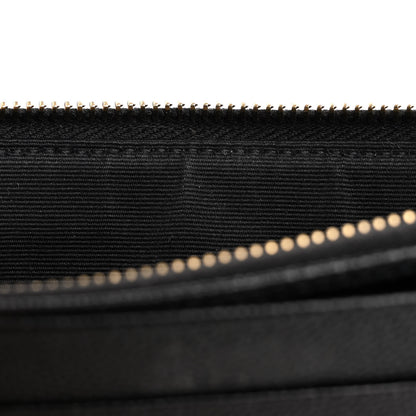 Saint Laurent Grain De Poudre Chevron Monogram Large Bill Pouch Black 8 of 10