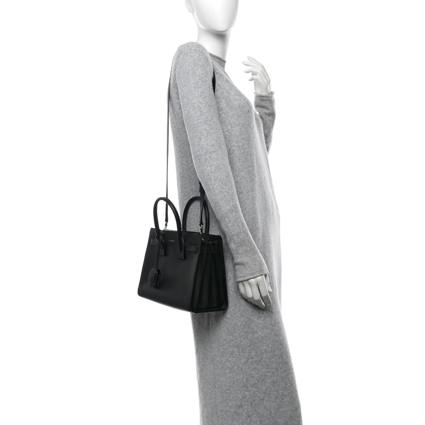 Grained Calfskin Baby Sac De Jour Black