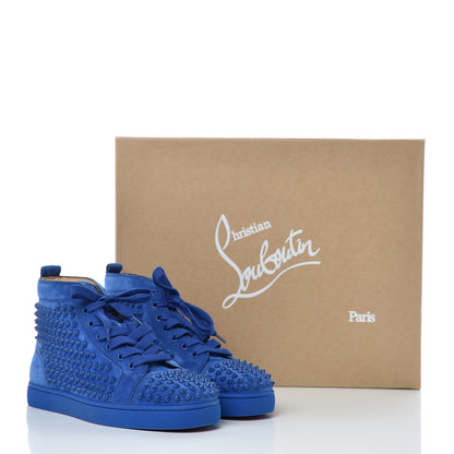 Christian Louboutin Suede Mens Louis Spikes Flat Sneakers 39 Azzurro 11 of 11