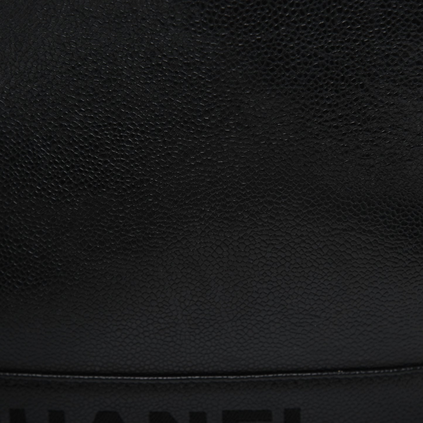 Caviar Logo Shoulder Bag Black