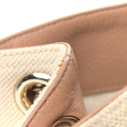 Gucci Linen Canvas Pebbled Calfskin Medium Soho Chain Shoulder Bag White Camelia 8 of 10