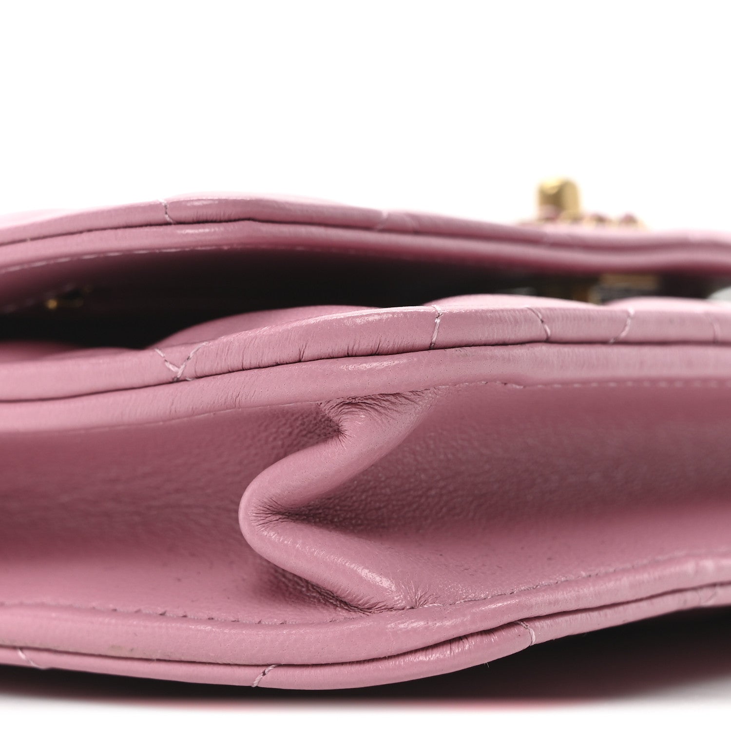 Chanel Lambskin Quilted Strass On Top Wallet On Chain Pink 10 of 12