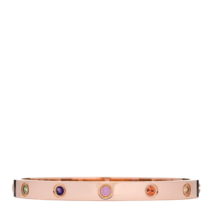 Cartier 18K Pink Gold Sapphire Garnet Amethyst LOVE Bracelet 17 2 of 9