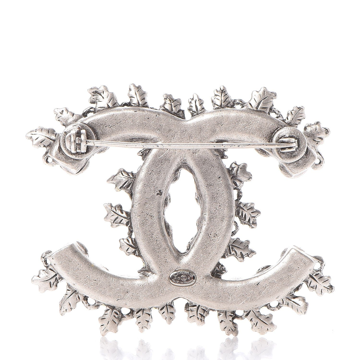 Chanel Pearl CC Flower Brooch Silver 3 of 5