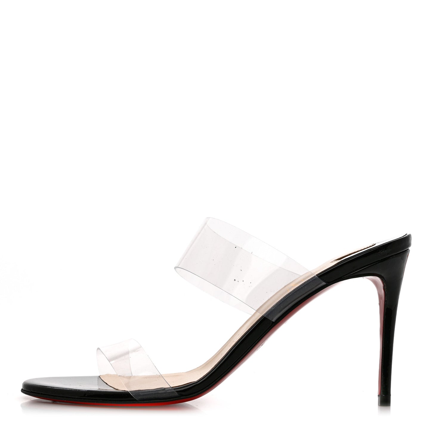 Patent PVC Just Nothing 85 Slide Sandals 38 Black