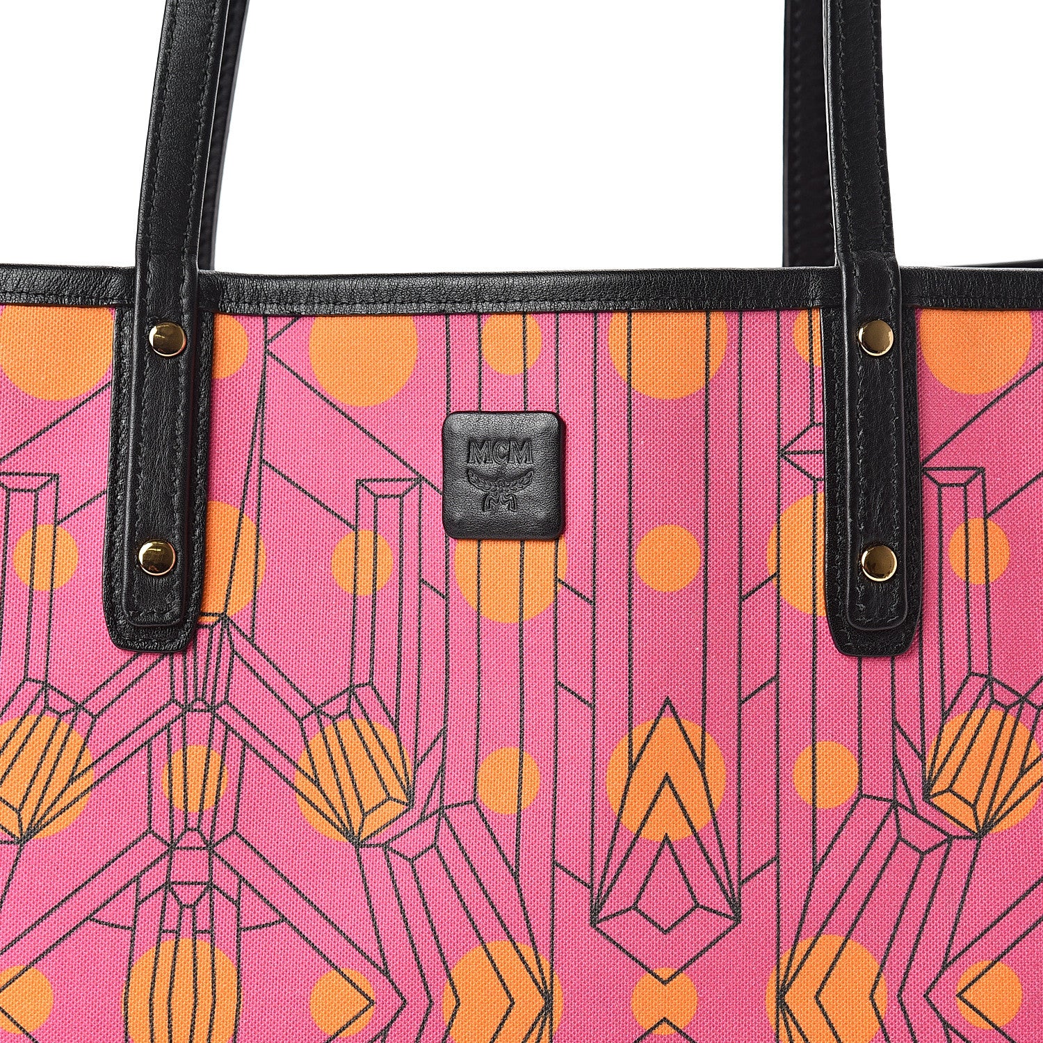MCM Visetos Medium Liz Reversible Shopper Tote Pink 14 of 16