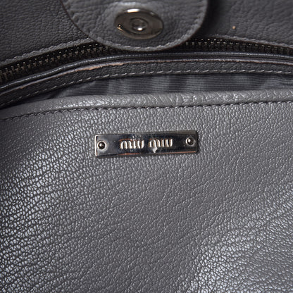 Miu Miu Goatskin Madras Top Handle Double Zip Tote Argilla 6 of 11