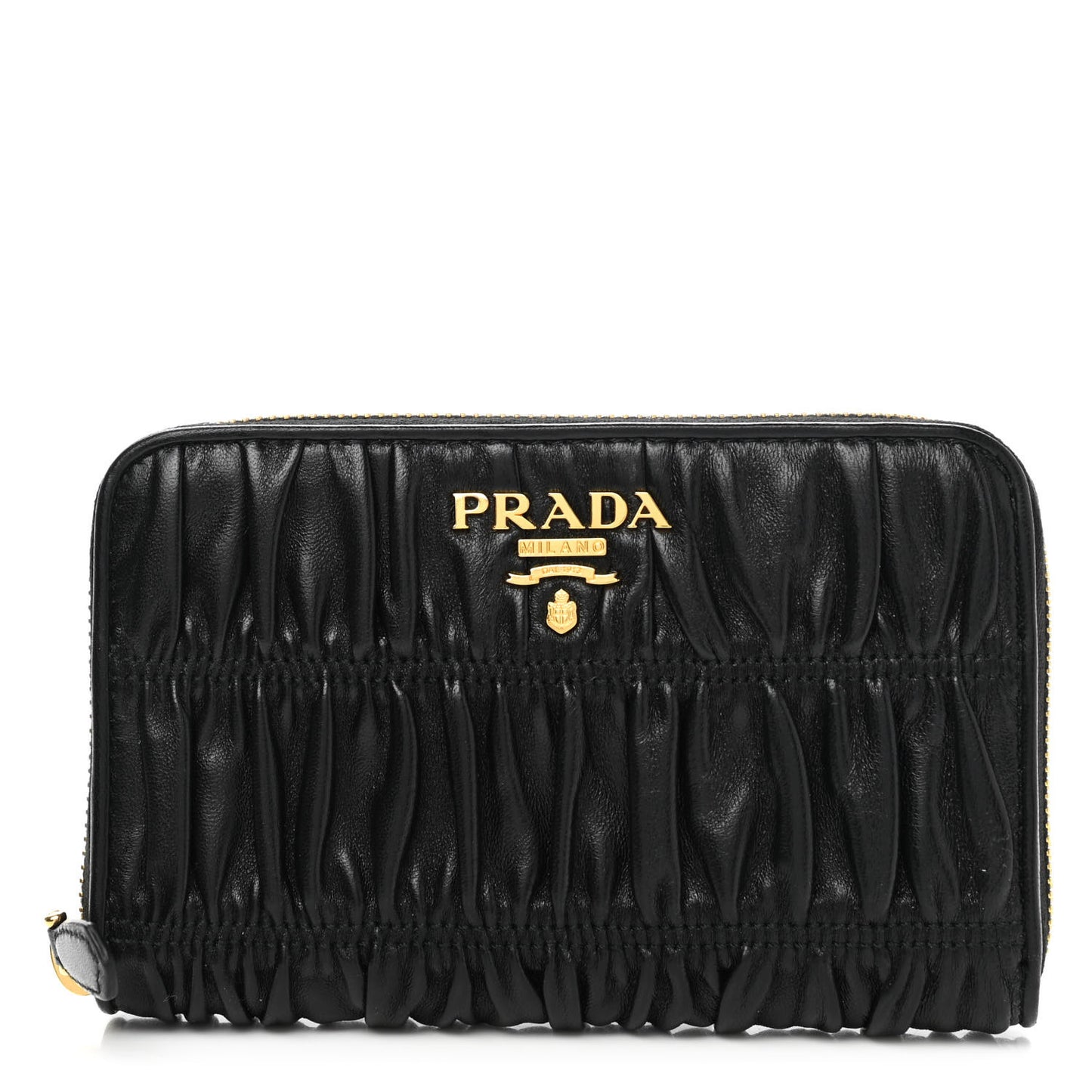Nappa Gaufre Zip Around Wallet Black