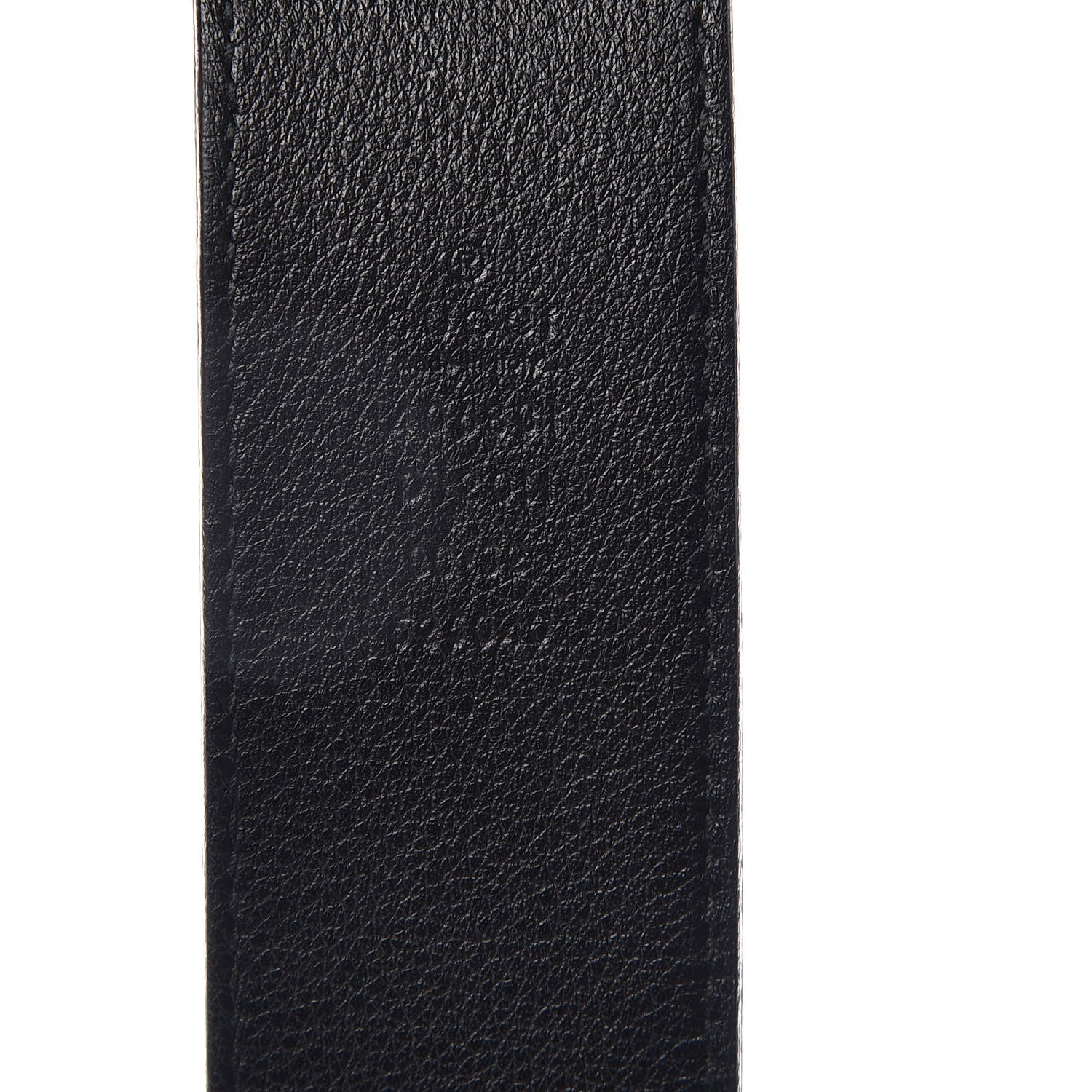 Gucci Textured Dollar Calfskin Nickel Double G 40mm Belt 80 32 Black 6 of 8