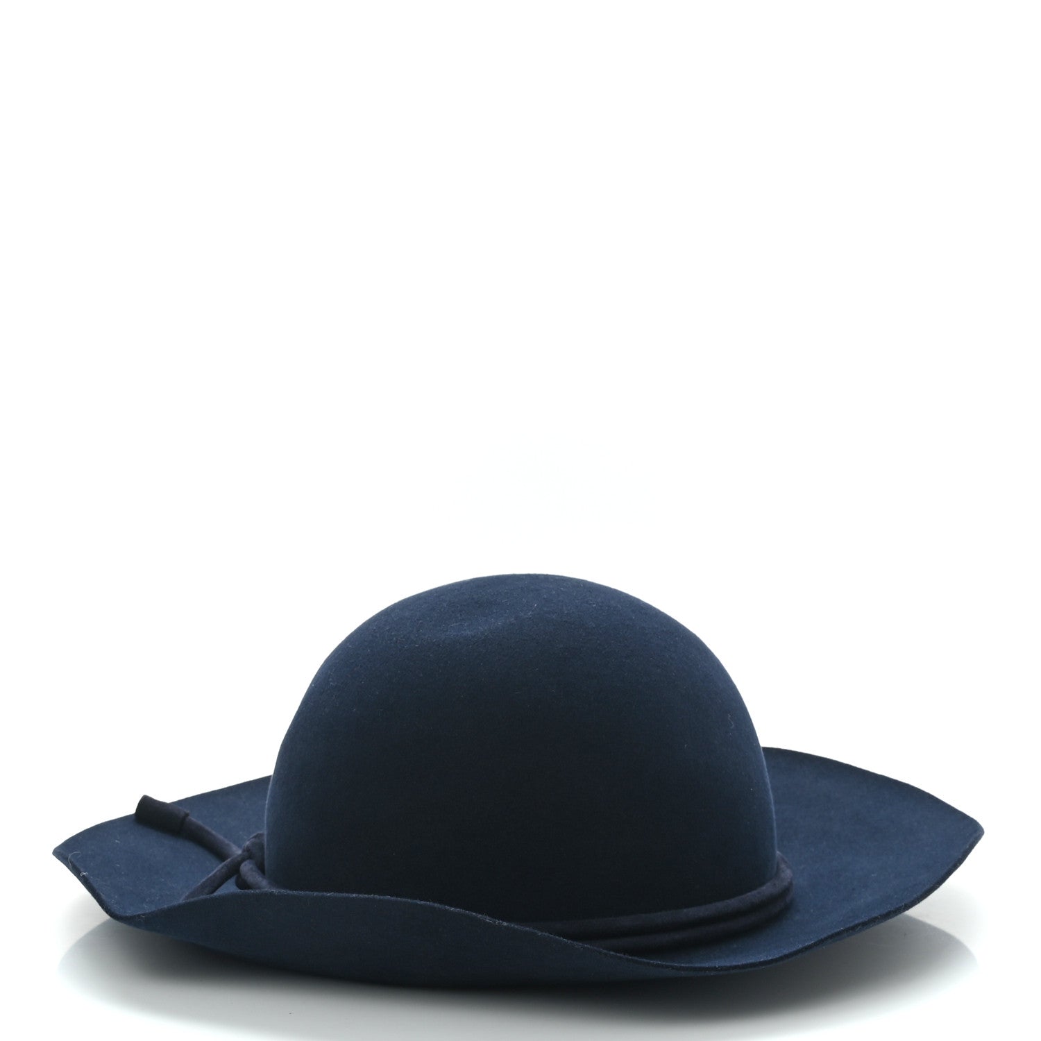 Hermes Rabbit Felt Lambskin Vicky Hat 59 Bleu Nuit 5 of 8