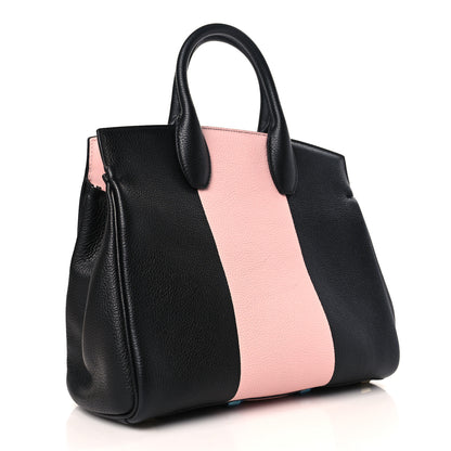 Salvatore Ferragamo Calfskin Studio Top Handle Bag Black Pink 4 of 9