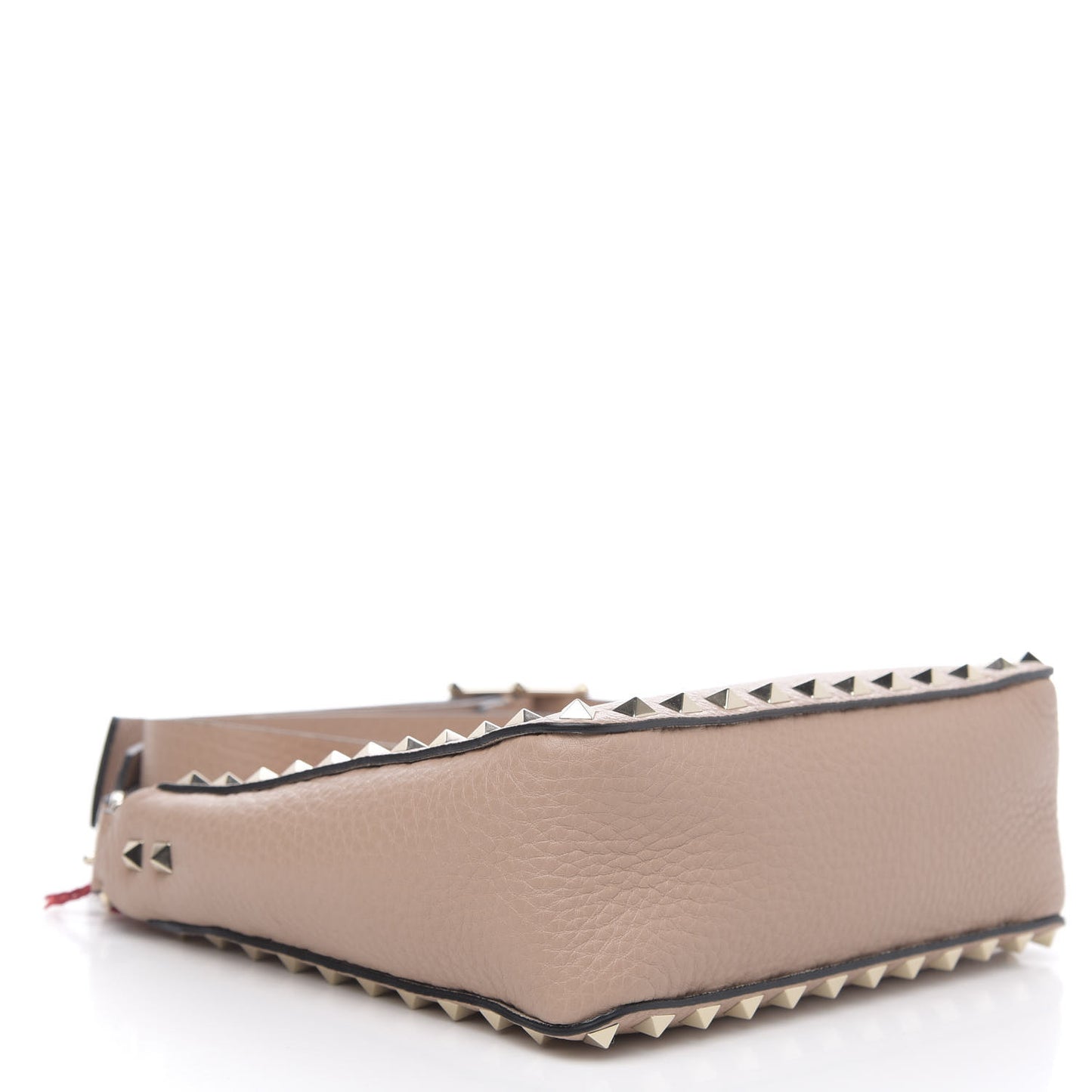 Pebbled Calfskin Mini Rockstud Flip-Lock Messenger Bag Rose Cannelle