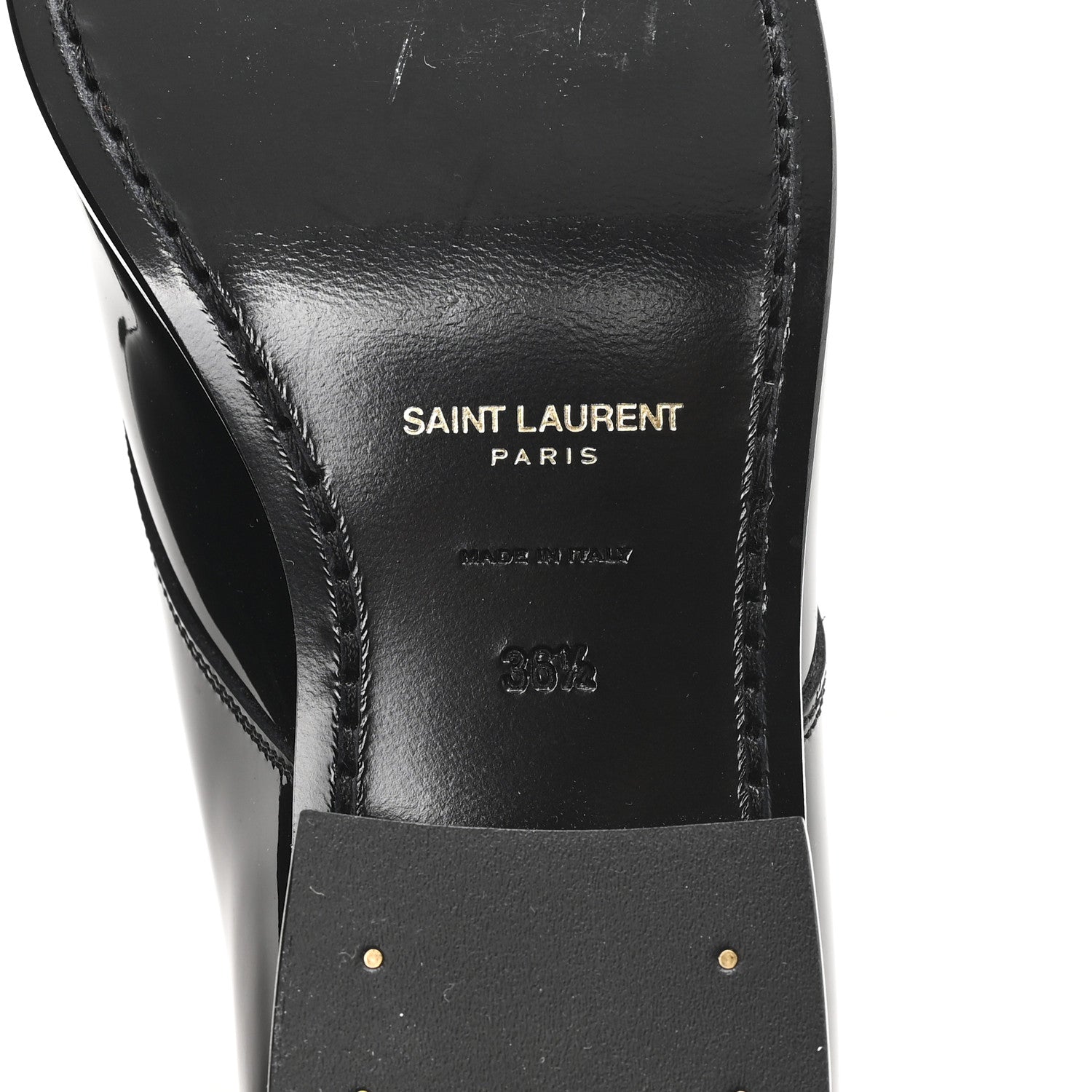 Saint Laurent Patent Baltimora Lace Up Derby Shoes 36.5 Black 7 of 9