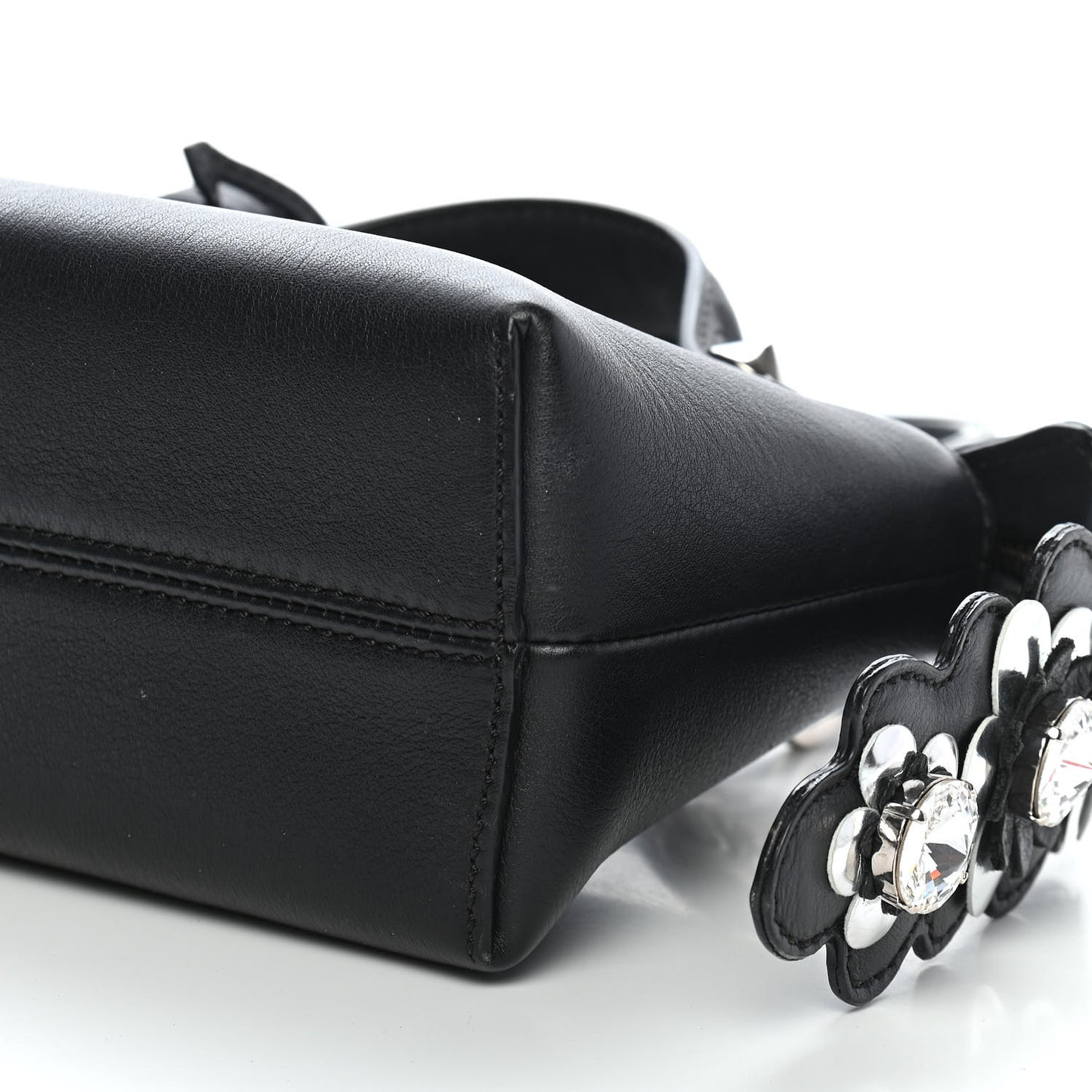 Vitello Dolce Crystal Flowerland Croc Tail Mini By The Way Boston Bag Black