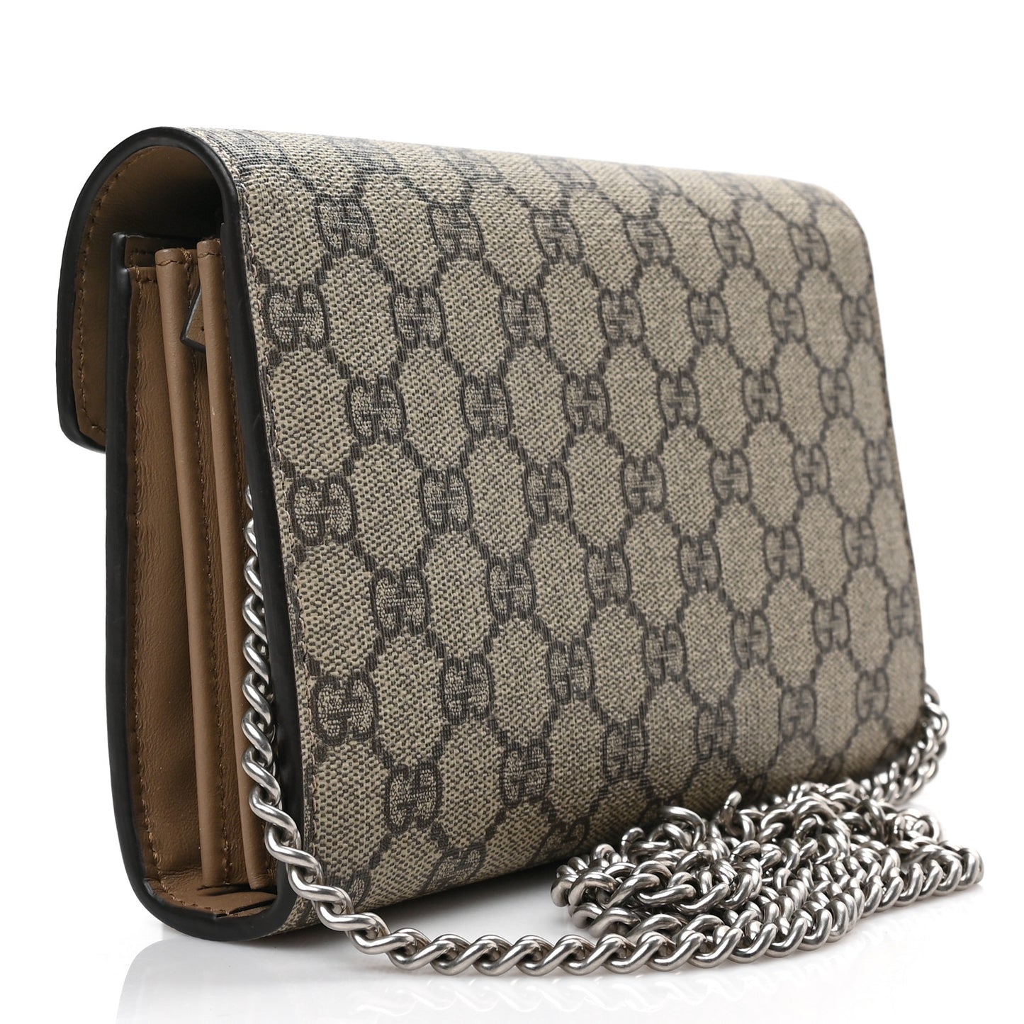 GG Supreme Monogram Mini Dionysus Chain Wallet Beige Taupe