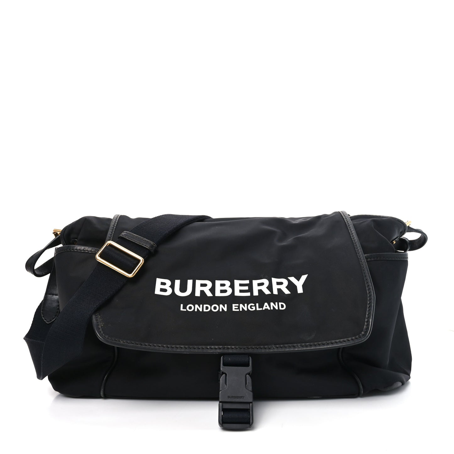 Nylon Logo Diaper Bag Black