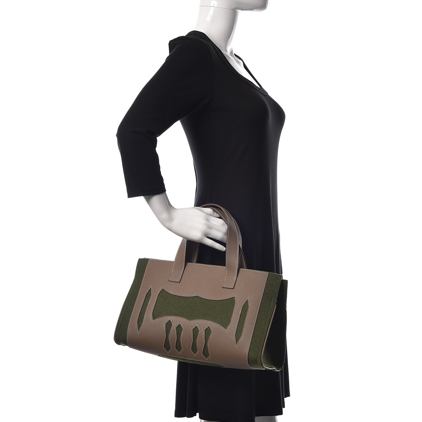 Epsom Felt Petit H Decoupe Basse PM Skeleton Tote Etoupe