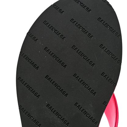 Balenciaga Calfskin Logo Thong Sandals 35 Neon Pink 8 of 8