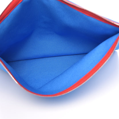 Hermes Cotton Canvas Birdie Mitsou Large Flat Case Azur 5 of 11