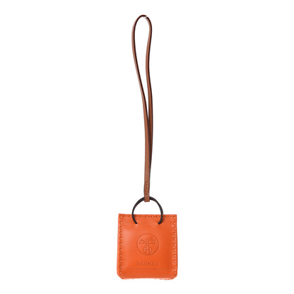 Hermes Milo Lambskin Swift Shopping Bag Charm Feu Gold 1 of 5