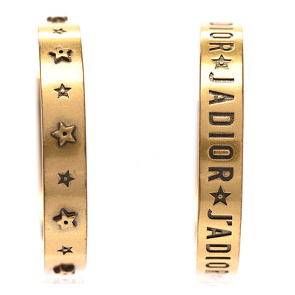 Christian Dior Metal J'Adior Star Hoop Earrings Aged Gold 1 of 4